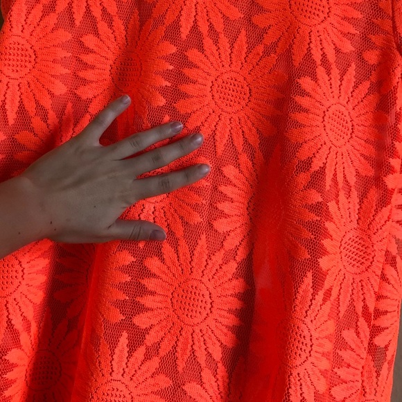 Urban Outfitters Neon Orange Floral Dress - Picture 3 of 4